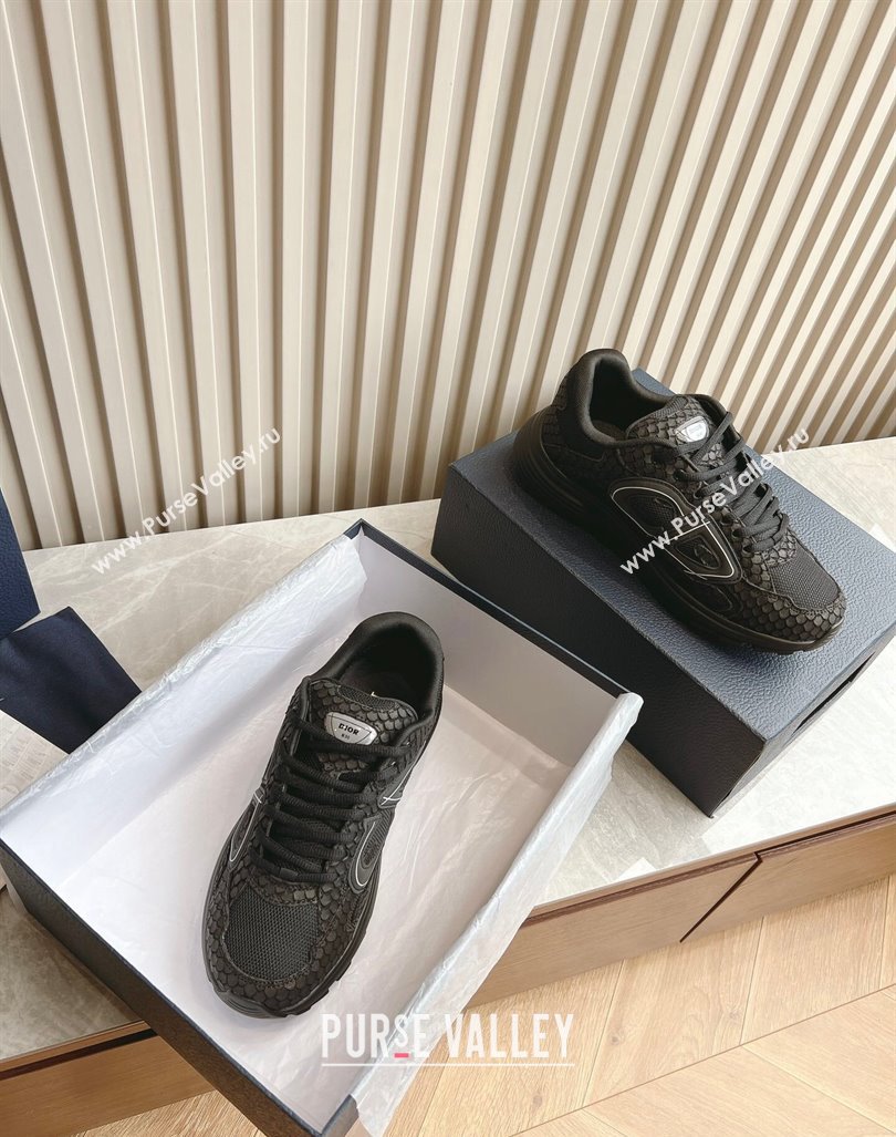 Dior B30 Sneakers in CD Mesh and Embossed Fabric Black 2024 0905 (HQG-240905034)