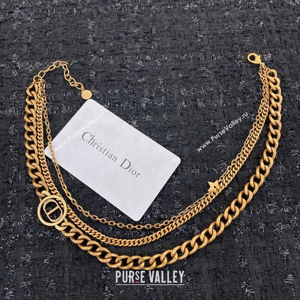 Dior 30 Montaigne Necklace D111423 Gold 2023 (YF-23111423)