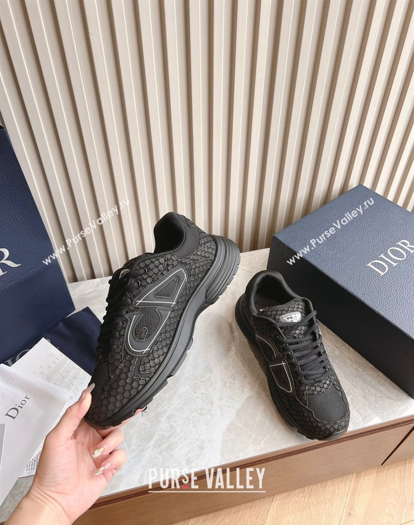 Dior B30 Sneakers in CD Mesh and Embossed Fabric Black 2024 0905 (HQG-240905034)