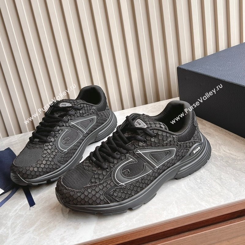 Dior B30 Sneakers in CD Mesh and Embossed Fabric Black 2024 0905 (HQG-240905034)