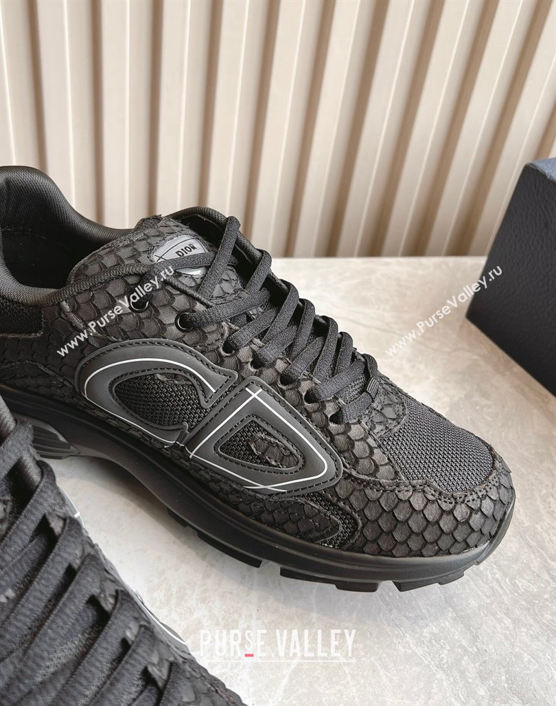 Dior B30 Sneakers in CD Mesh and Embossed Fabric Black 2024 0905 (HQG-240905034)