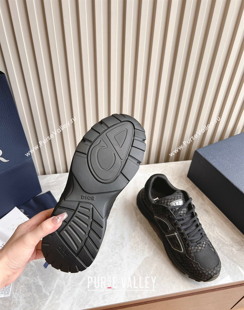 Dior B30 Sneakers in CD Mesh and Embossed Fabric Black 2024 0905 (HQG-240905034)