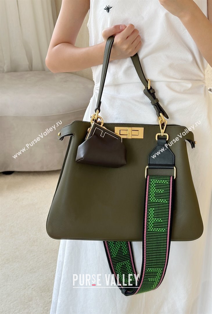 Fendi Peekaboo Soft Medium Bag in Cappuccino-coloured Leather Bag 80172 Green 2024 Top (CL-24102924)