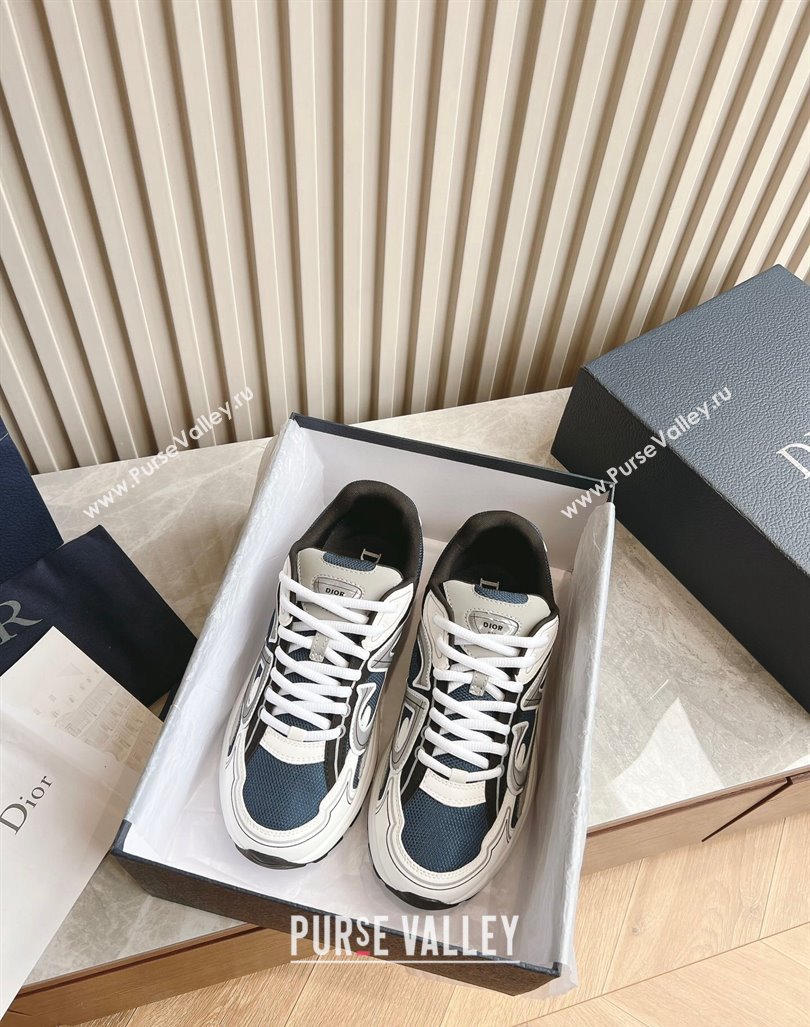 Dior B30 Sneakers in CD Mesh and Technical Fabric Dark Blue 2024 090508 (HQG-240905035)