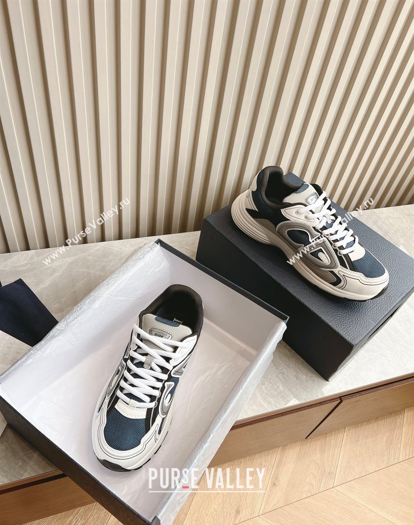 Dior B30 Sneakers in CD Mesh and Technical Fabric Dark Blue 2024 090508 (HQG-240905035)