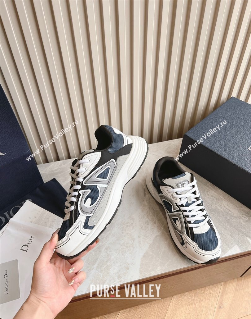 Dior B30 Sneakers in CD Mesh and Technical Fabric Dark Blue 2024 090508 (HQG-240905035)