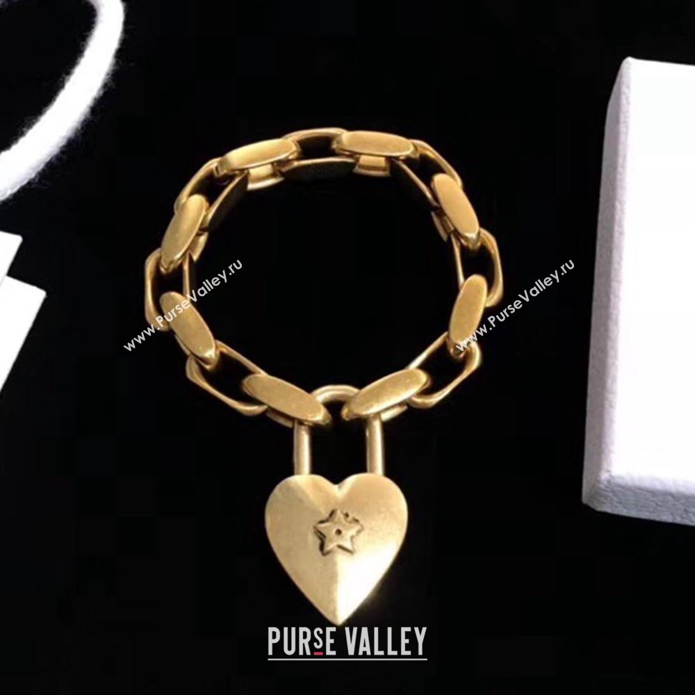 Dior Heart Lock Bracelet D111424 Gold 2023 (YF-23111424)