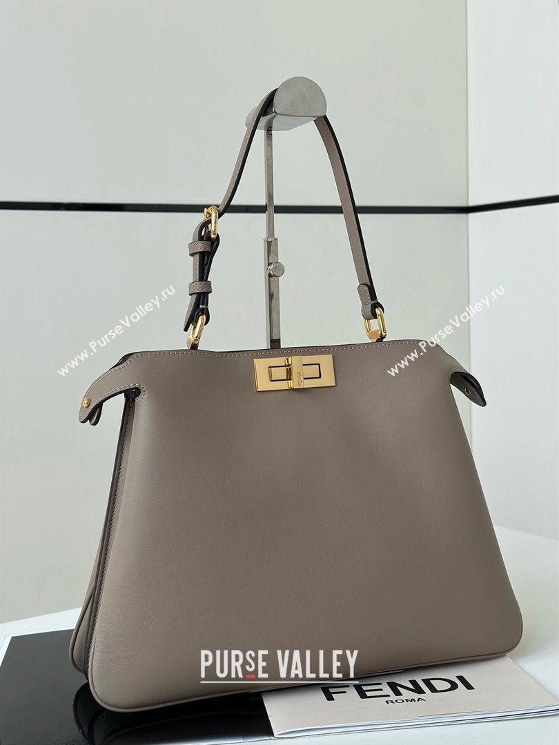 Fendi Peekaboo Soft Medium Bag in Cappuccino-coloured Leather Bag 80172 Dove Grey 2024 Top (CL-24102923)