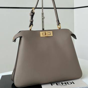 Fendi Peekaboo Soft Medium Bag in Cappuccino-coloured Leather Bag 80172 Dove Grey 2024 Top (CL-24102923)