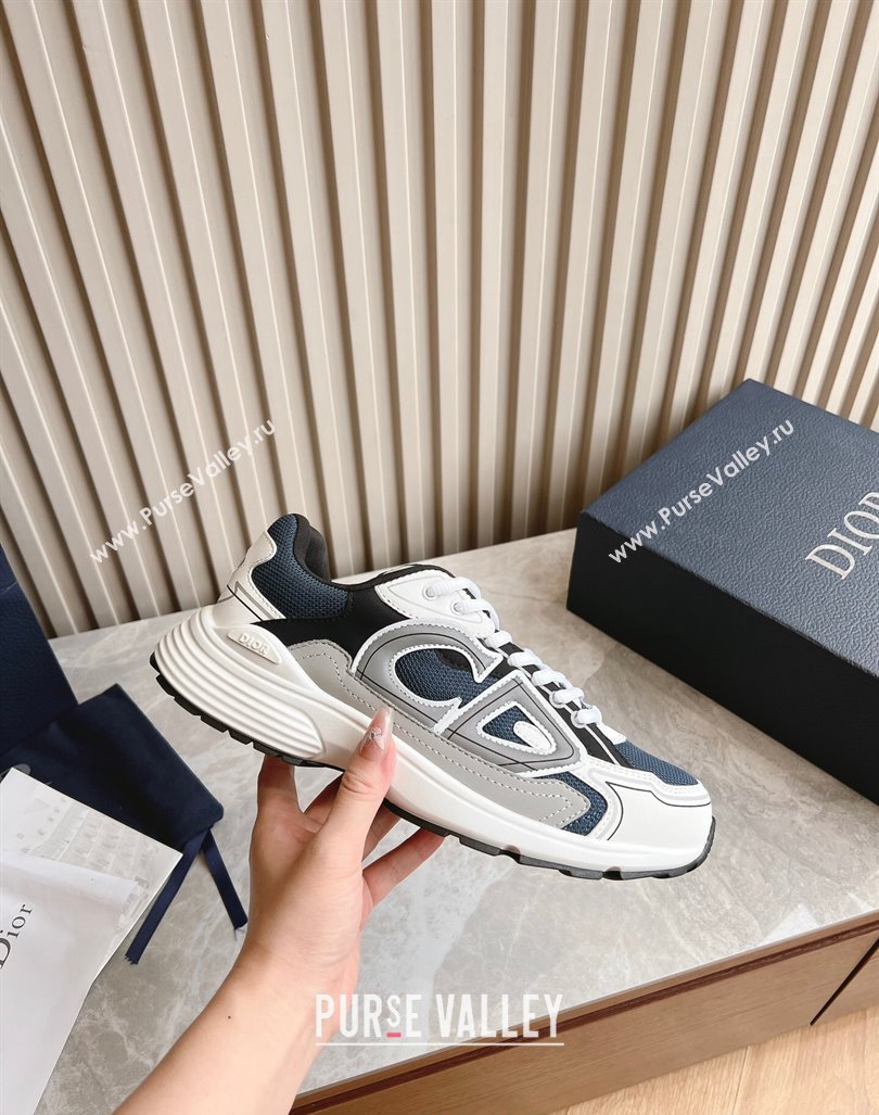 Dior B30 Sneakers in CD Mesh and Technical Fabric Dark Blue 2024 090508 (HQG-240905035)