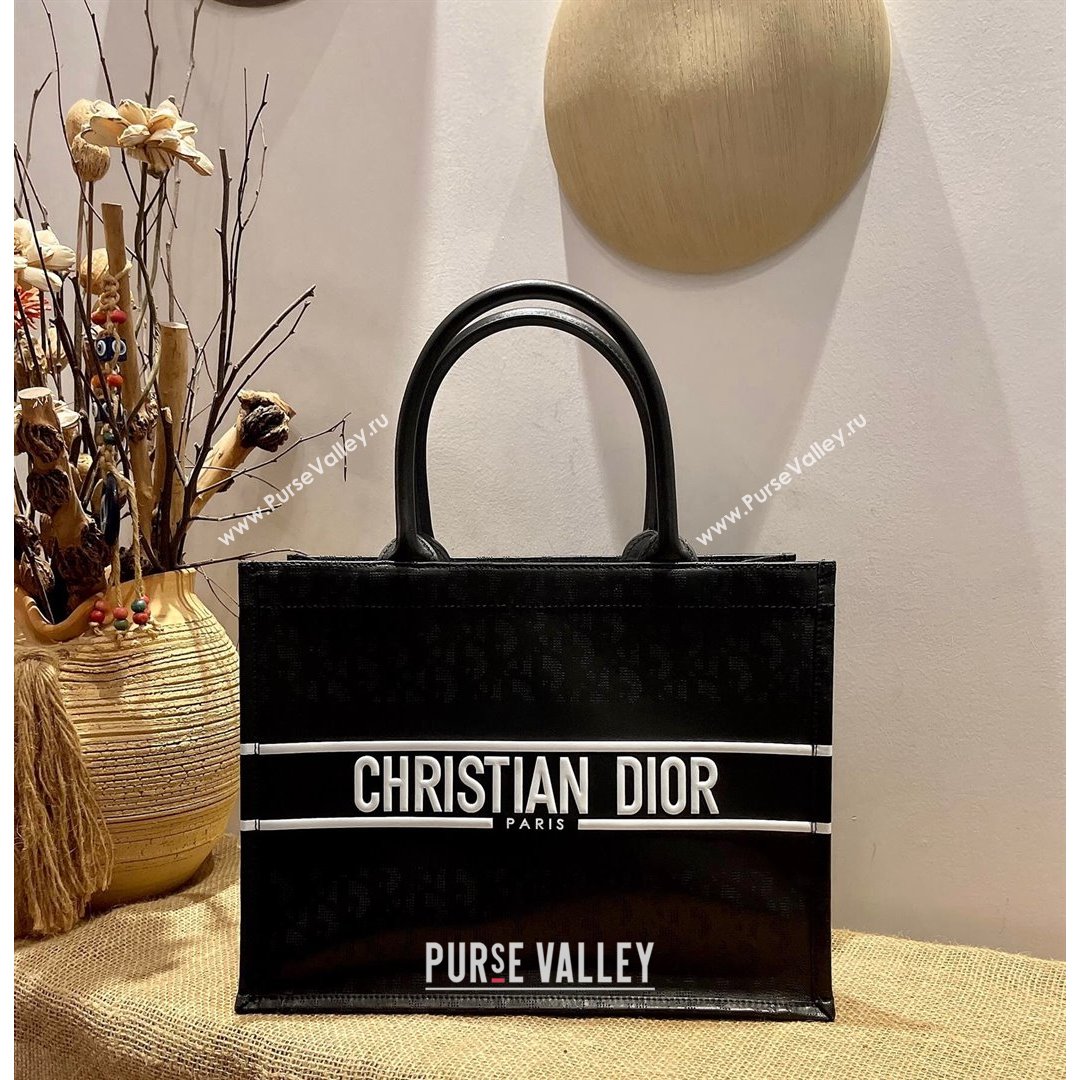 Dior Small Book Tote Bag in Perforate Leather Black 2021 (XXG-21090714)