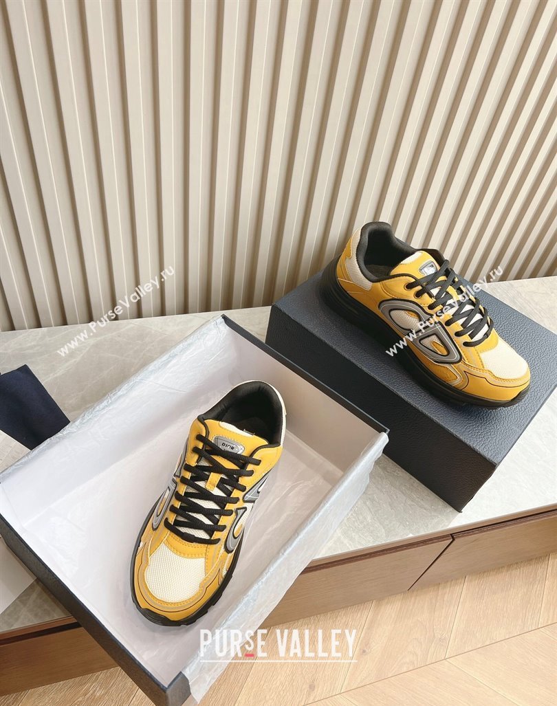 Dior B30 Sneakers in CD Mesh and Technical Fabric Yellow 2024 0905 (HQG-240905036)