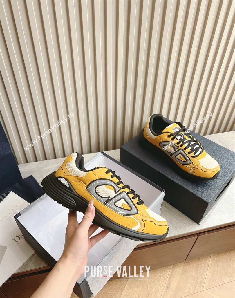 Dior B30 Sneakers in CD Mesh and Technical Fabric Yellow 2024 0905 (HQG-240905036)