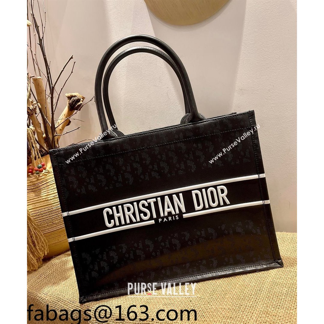 Dior Small Book Tote Bag in Perforate Leather Black 2021 (XXG-21090714)