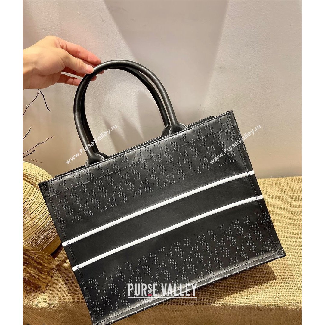 Dior Small Book Tote Bag in Perforate Leather Black 2021 (XXG-21090714)