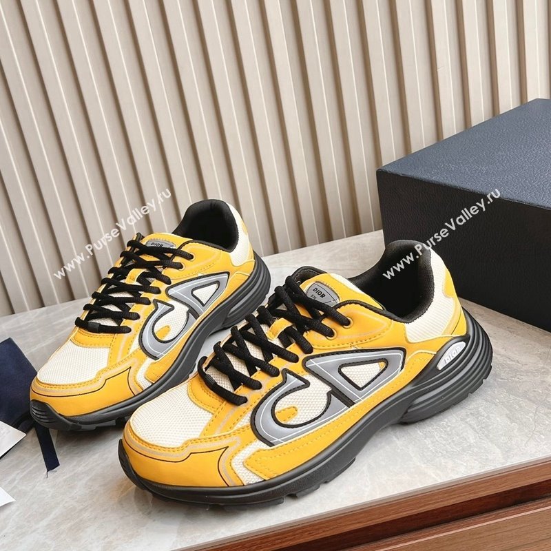 Dior B30 Sneakers in CD Mesh and Technical Fabric Yellow 2024 0905 (HQG-240905036)