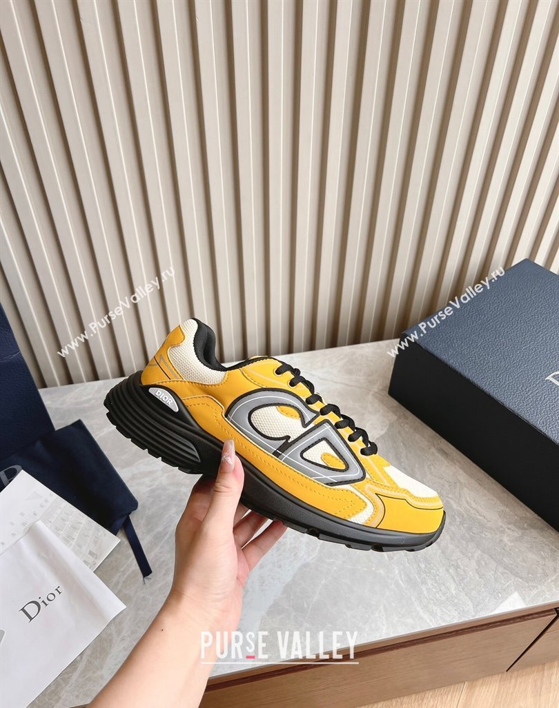 Dior B30 Sneakers in CD Mesh and Technical Fabric Yellow 2024 0905 (HQG-240905036)