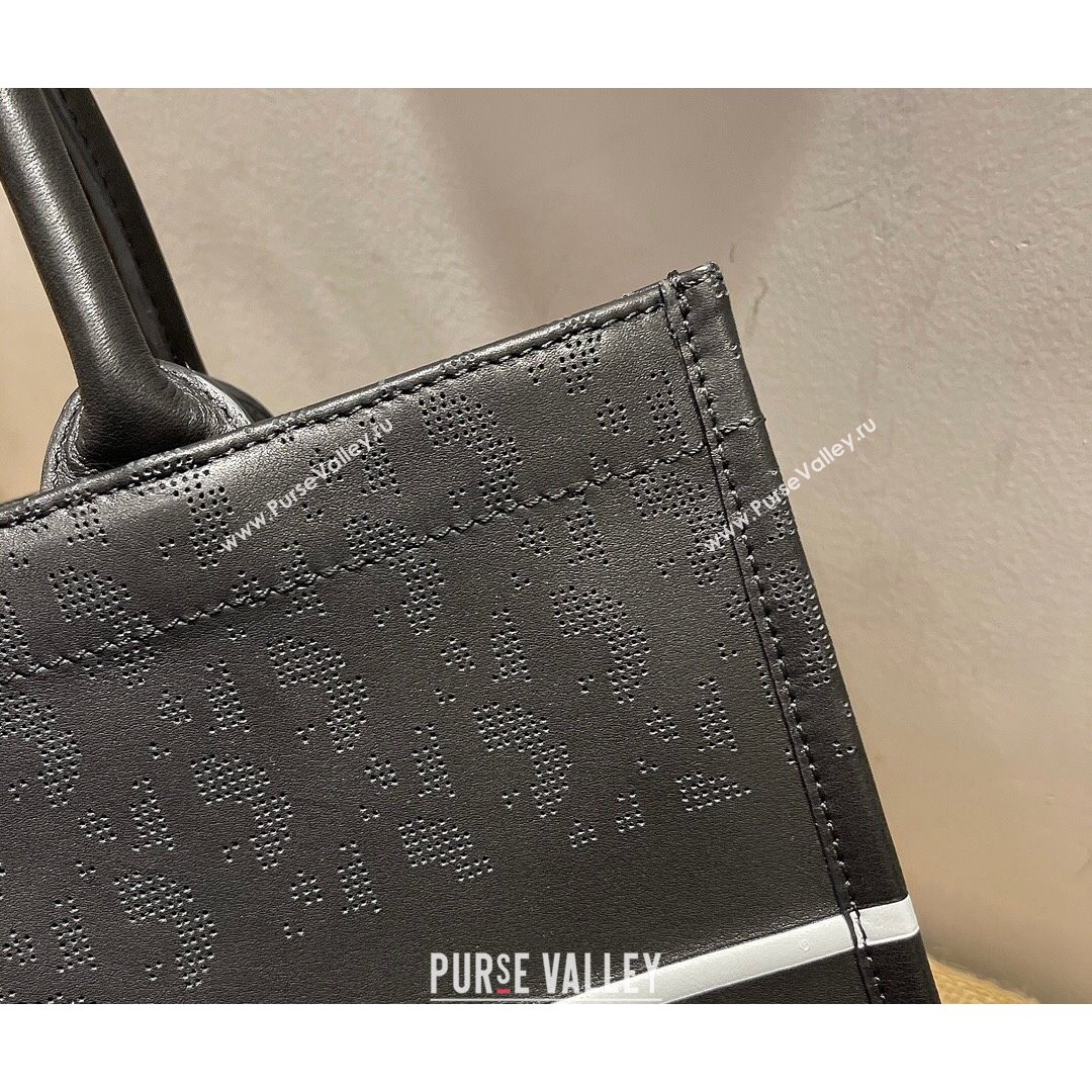 Dior Small Book Tote Bag in Perforate Leather Black 2021 (XXG-21090714)