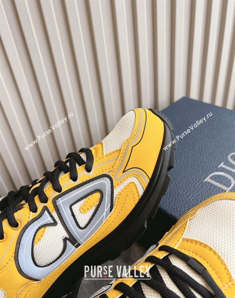 Dior B30 Sneakers in CD Mesh and Technical Fabric Yellow 2024 0905 (HQG-240905036)