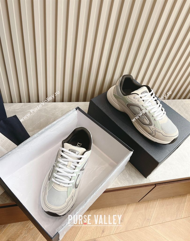 Dior B30 Sneakers in CD Mesh and Technical Fabric White/Green 2024 090509 (HQG-240905037)