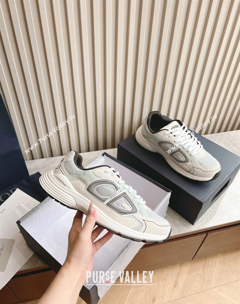 Dior B30 Sneakers in CD Mesh and Technical Fabric White/Green 2024 090509 (HQG-240905037)