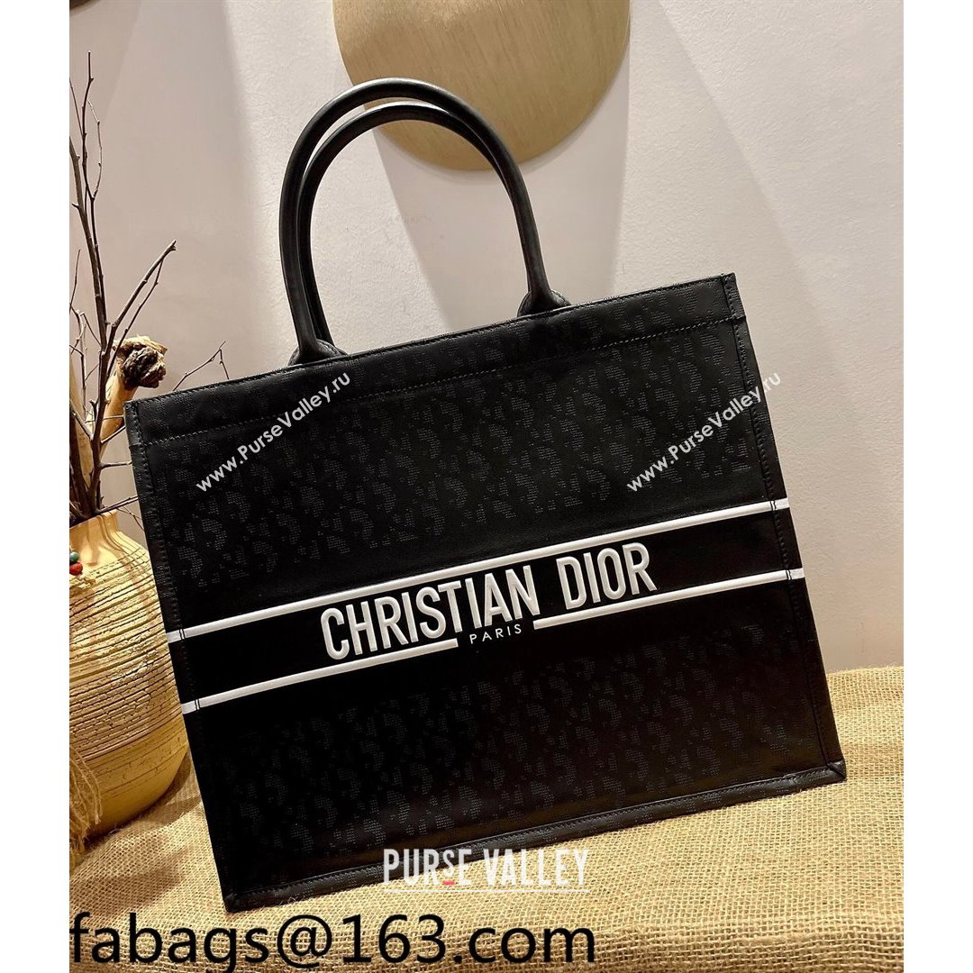 Dior Large Book Tote Bag in Perforate Leather Black 2021 (XXG-21090715)