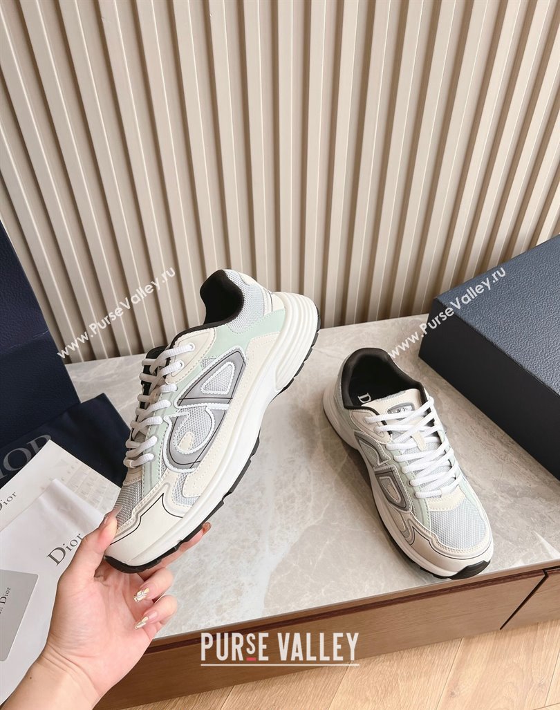 Dior B30 Sneakers in CD Mesh and Technical Fabric White/Green 2024 090509 (HQG-240905037)