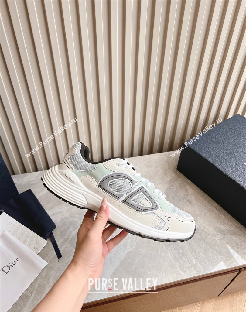 Dior B30 Sneakers in CD Mesh and Technical Fabric White/Green 2024 090509 (HQG-240905037)