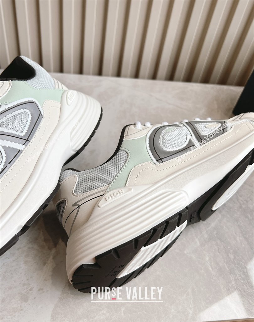 Dior B30 Sneakers in CD Mesh and Technical Fabric White/Green 2024 090509 (HQG-240905037)