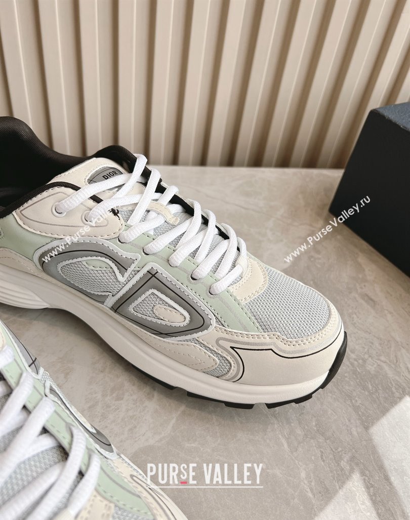 Dior B30 Sneakers in CD Mesh and Technical Fabric White/Green 2024 090509 (HQG-240905037)