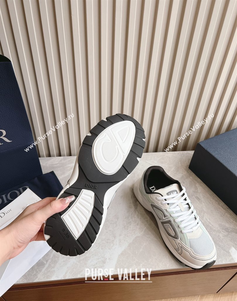 Dior B30 Sneakers in CD Mesh and Technical Fabric White/Green 2024 090509 (HQG-240905037)