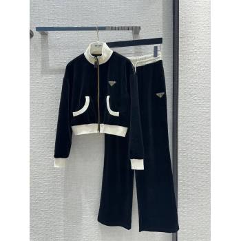 Prada Velvet Jacket and Pants P022722 Black 2024 (Q-24022722)