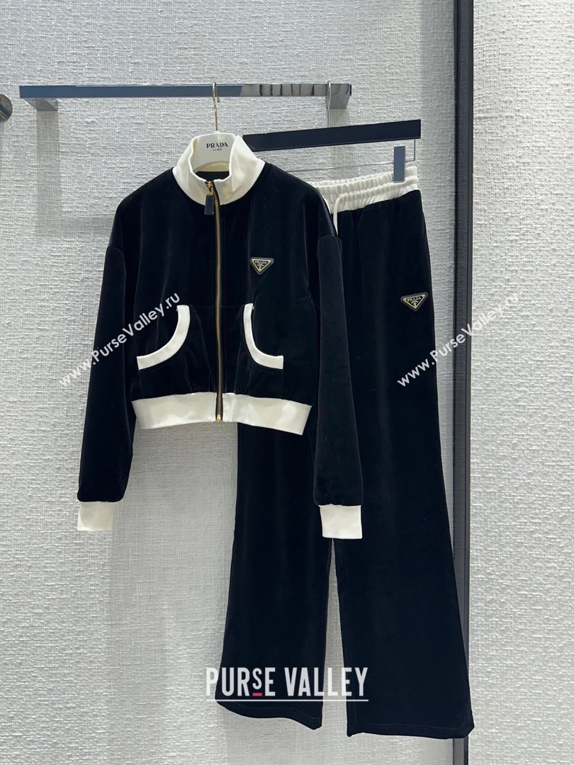 Prada Velvet Jacket and Pants P022722 Black 2024 (Q-24022722)