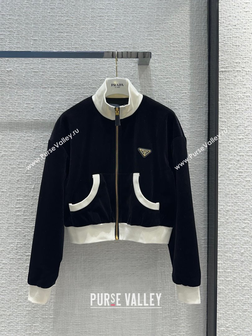 Prada Velvet Jacket and Pants P022722 Black 2024 (Q-24022722)