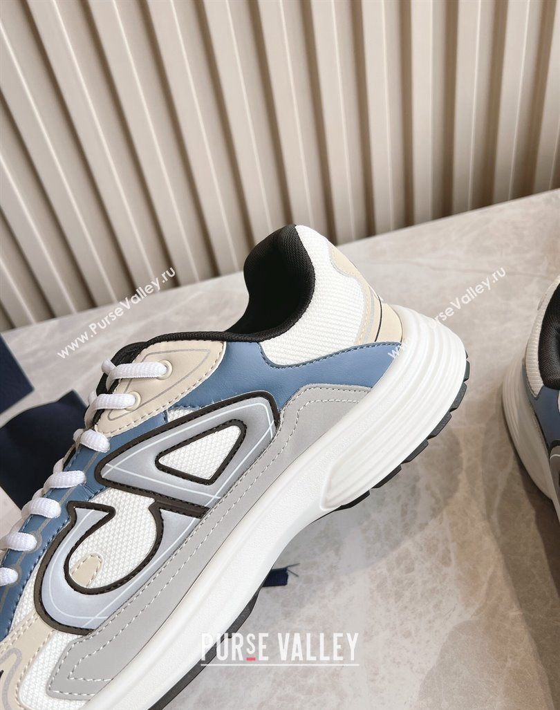 Dior B30 Sneakers in CD Mesh and Technical Fabric Grey/Blue/Beige 2024 090510 (HQG-240905038)