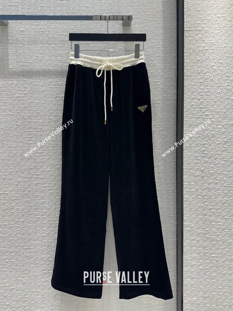 Prada Velvet Jacket and Pants P022722 Black 2024 (Q-24022722)