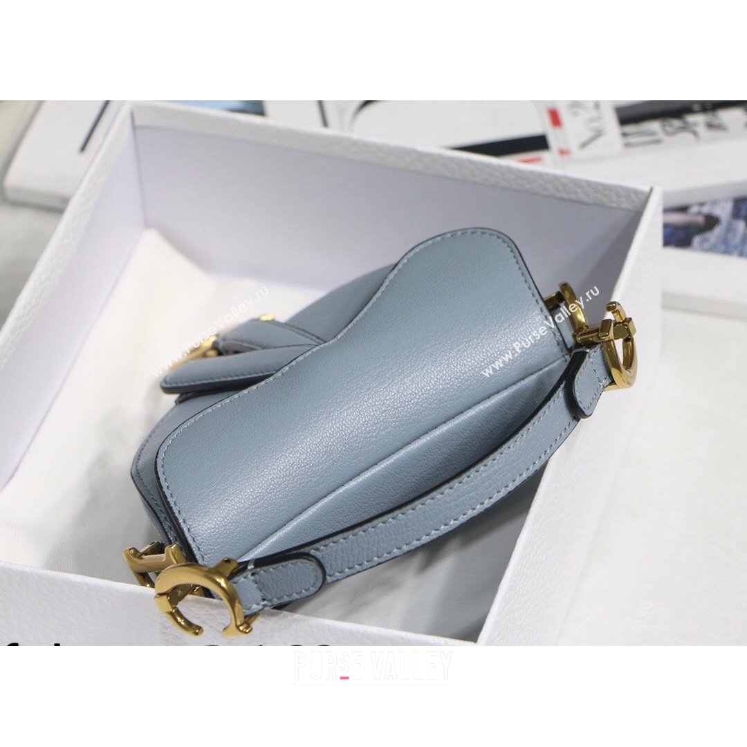 Dior Micro Saddle Bag in Cloud Blue Goatskin 2021 M6008 (XXG-21090745)