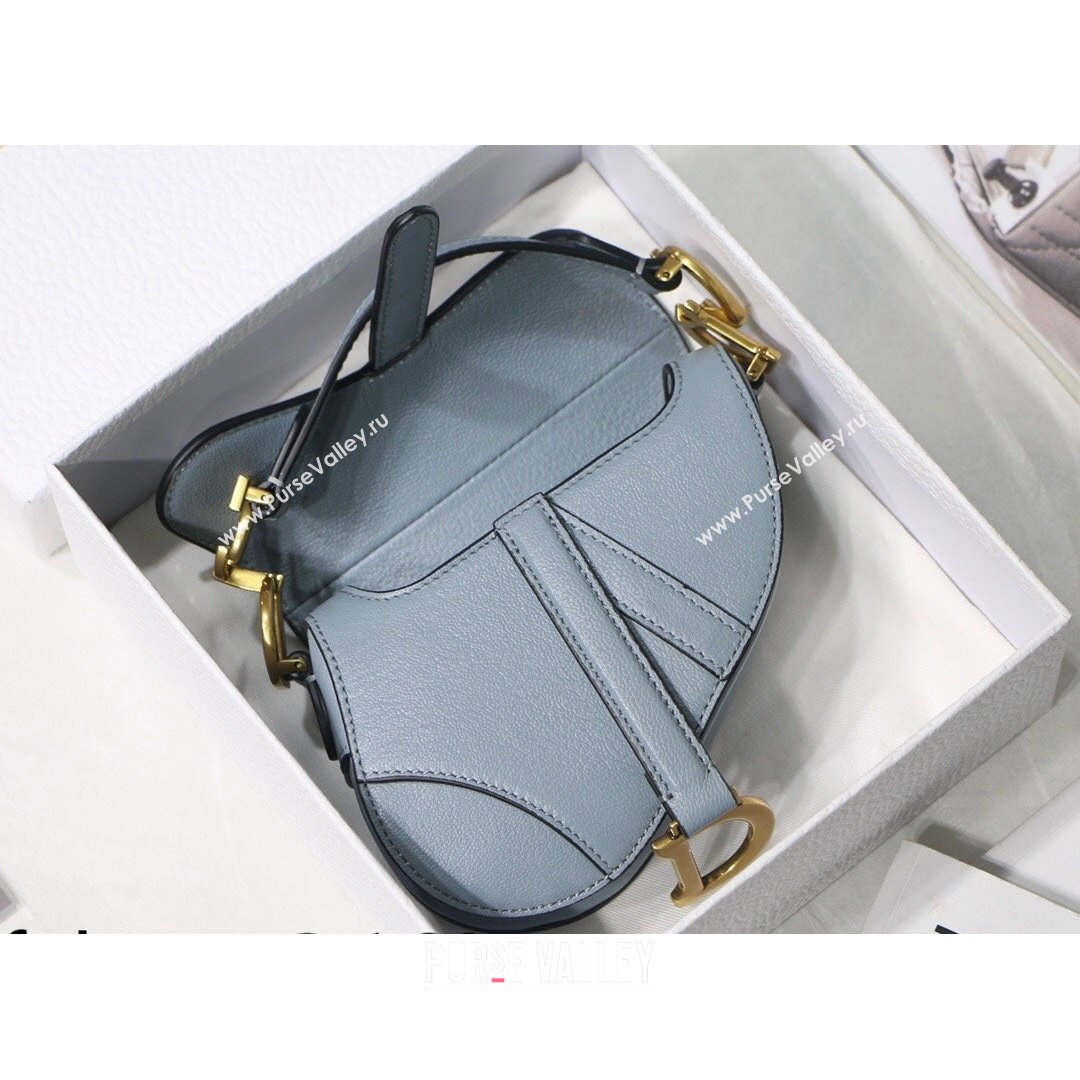 Dior Micro Saddle Bag in Cloud Blue Goatskin 2021 M6008 (XXG-21090745)