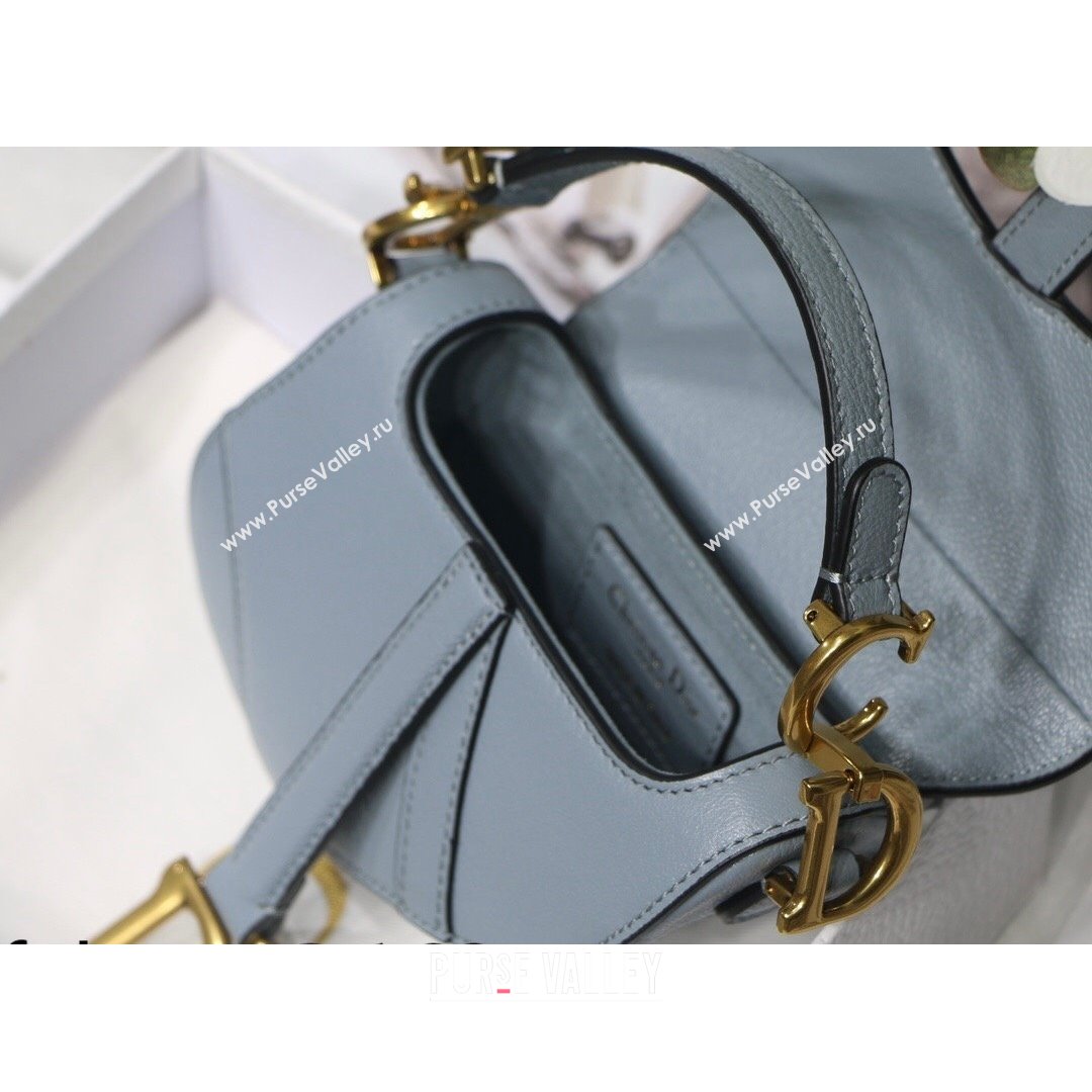 Dior Micro Saddle Bag in Cloud Blue Goatskin 2021 M6008 (XXG-21090745)