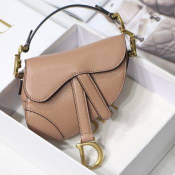 Dior Micro Saddle Bag in Pink Goatskin 2021 M6008 (XXG-21090744)