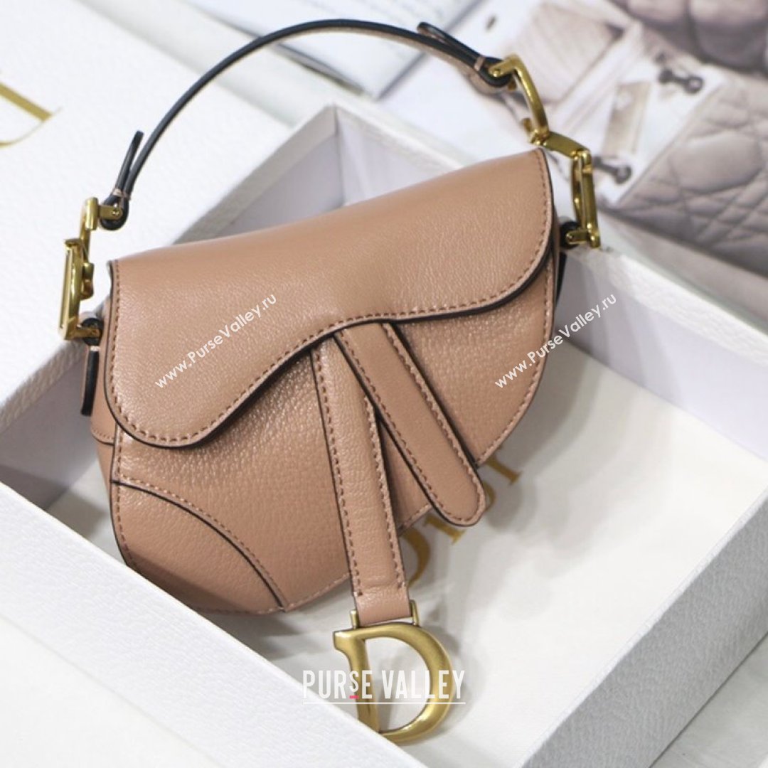 Dior Micro Saddle Bag in Pink Goatskin 2021 M6008 (XXG-21090744)