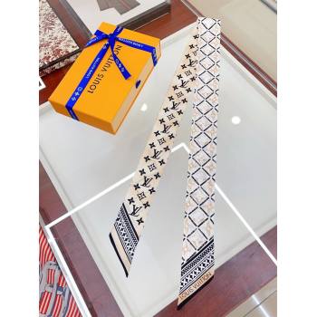 Louis Vuitton Monogram Flower Tile Silk Bandeau Scarf M78974 Beige 2024 (A-24060321)