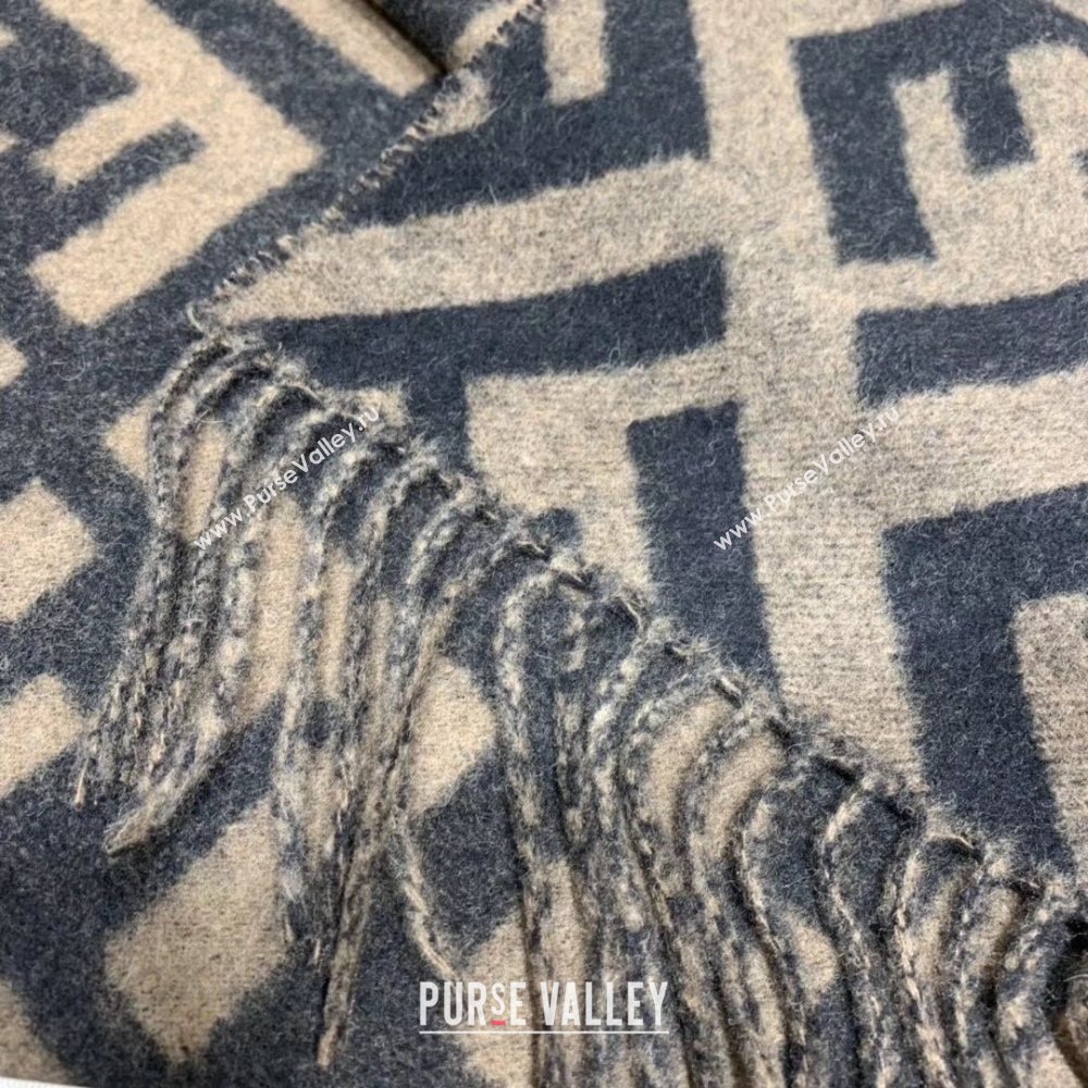 Fendi FF Cashmere Fringe Scarf 43x170cm Coffee/Black 2019 (WNS-0011651)
