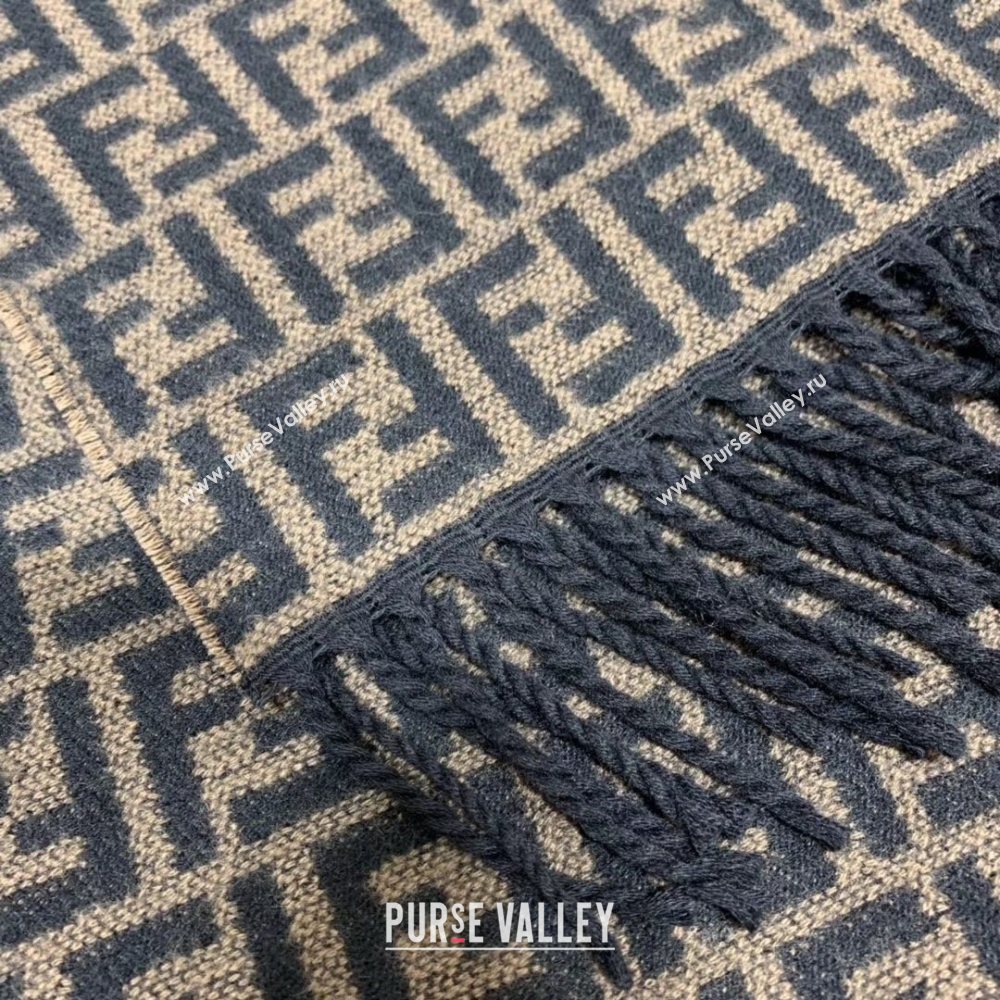 Fendi Vintage FF Wool Fringe Scarf 30x180 Coffee/Black 2019 (WNS-0011648)