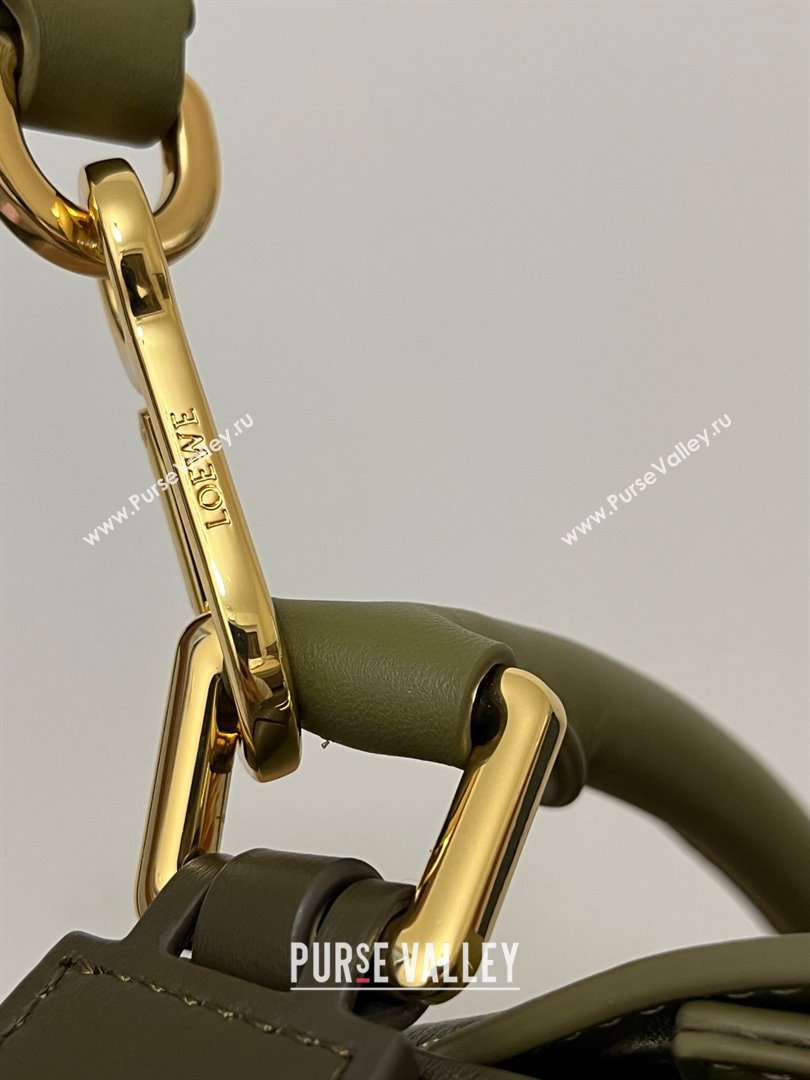 Loewe Small Puzzle Bag in Classic Calfskin 9311L Olive Green/Khaki Green 2023 TOP (KEKE-23122712)