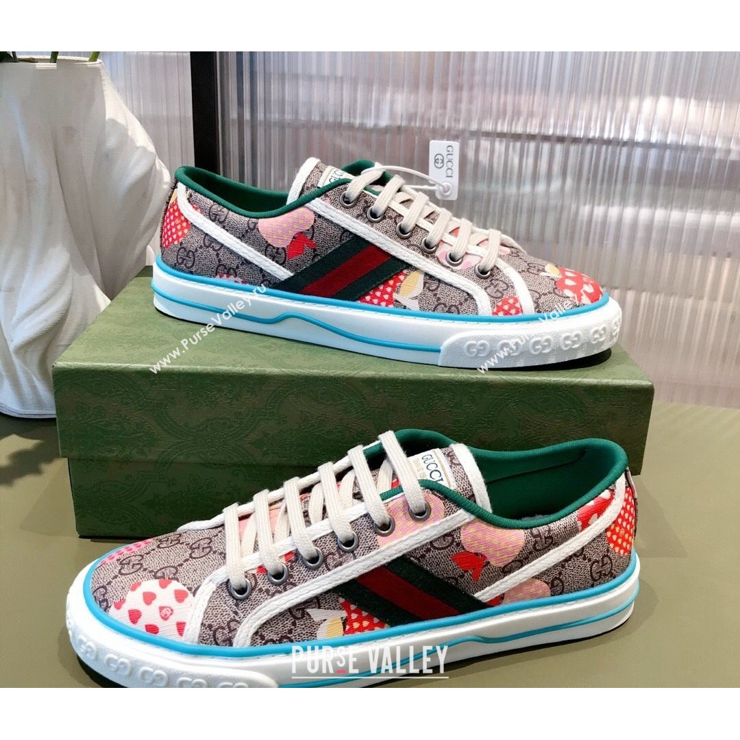 Gucci Mens Tennis 1977 Heart Apple GG Sneakers Blue 2021 (KL-21081413)