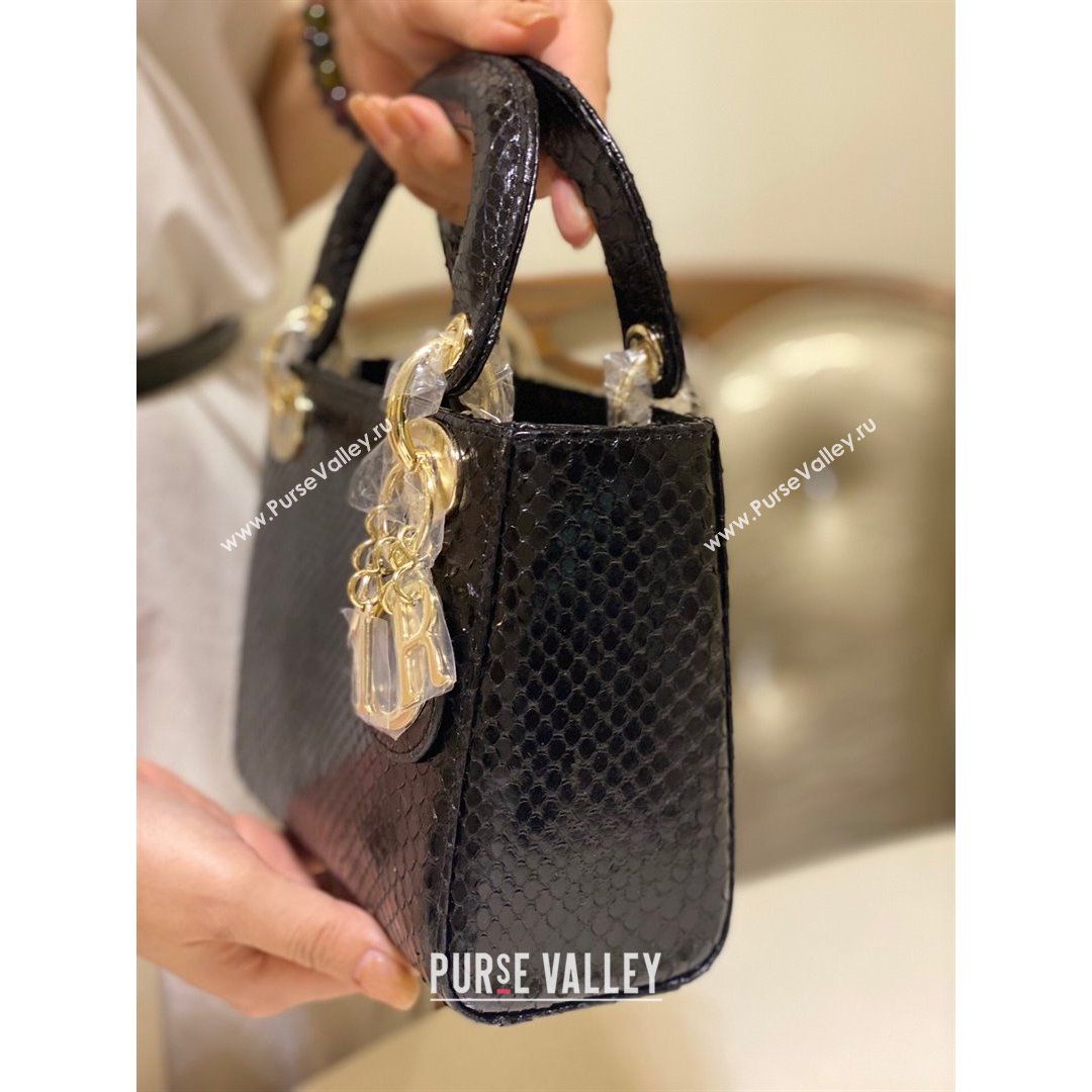Dior Mini Lady Dior Bag in Python Leather Black 2021 (XY-210903058)