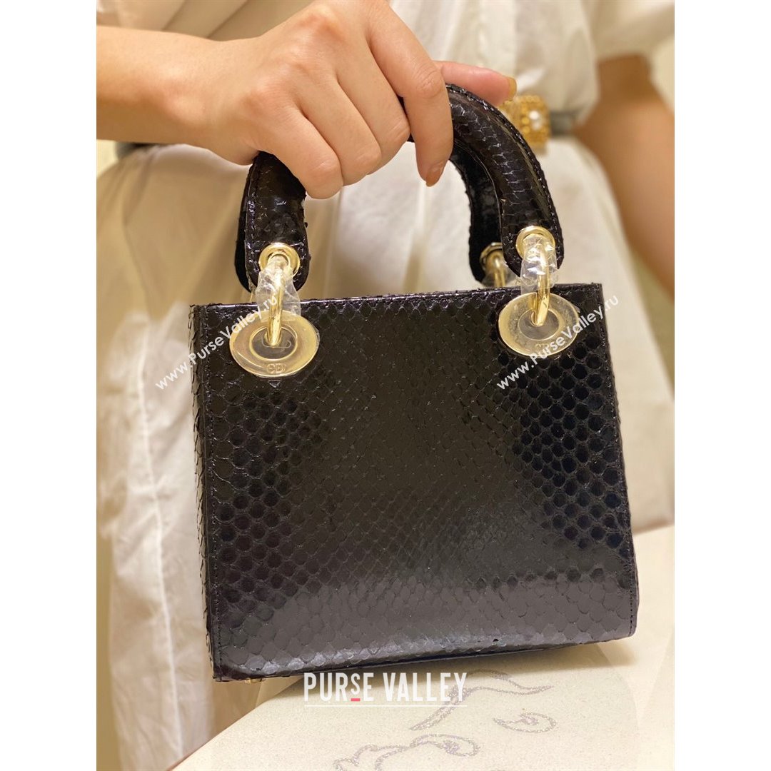Dior Mini Lady Dior Bag in Python Leather Black 2021 (XY-210903058)