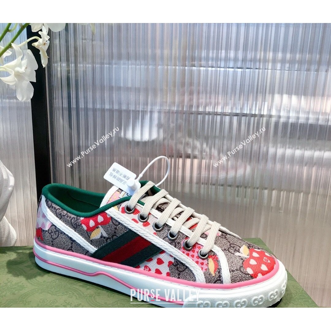 Gucci Womens Tennis 1977 Heart Apple GG Sneakers Pink 2021 (KL-21081412)