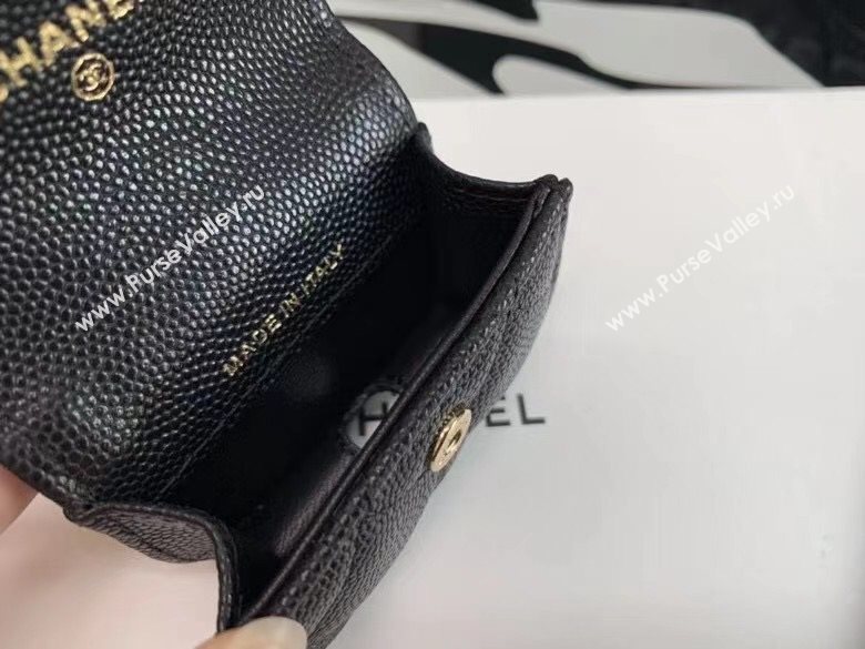 Chanel Quilted Grained Calfskin Phone Airpods Case with Chain AP2033 Black 2021 (JY-21031629)